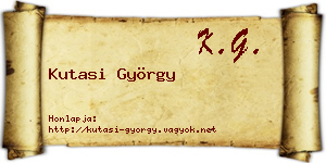 Kutasi György névjegykártya