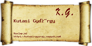 Kutasi György névjegykártya